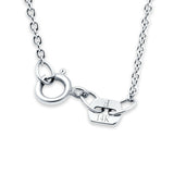 Double Hearts Necklace 14K White Gold CZ  17+ 1 inch Extension
