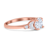 14K Rose Gold Art Deco Vintage Style Wedding Engagement Ring Round Marquise Simulated CZ Size-7