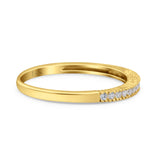 14K Yellow Gold Round Simulated CZ Ladies Wedding Band Half Eternity Engagement Ring Size 7