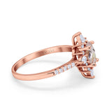 14K Rose Gold 1.54ct Vintage Oval 8mmx6mm G SI Natural Morganite Diamond Engagement Wedding Ring Size 6.5