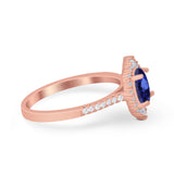 14K Rose Gold 1.53ct Oval Nano Blue Sapphire G SI Diamond Engagement Ring Size 6.5