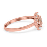 14K Rose Gold 1.01ct Round 6mm G SI Natural Morganite Diamond Engagement Wedding Ring Size 6.5