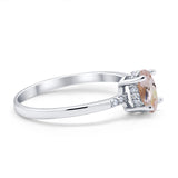 14K White Gold 1.28ct Oval 8mmx6mm G SI Natural Morganite Diamond Engagement Wedding Ring Size 6.5