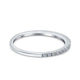 14K White Gold 0.20ct Diamond 1.5mm Wedding Band Half Eternity Ring Size 6.5