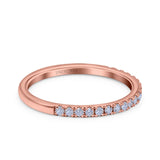 14K Rose Gold 0.28ct Round 1.6mm G SI Stacking Half Eternity Diamond Bands Engagement Wedding Ring Size 6.5