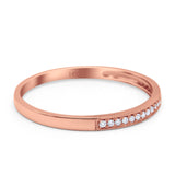 14K Rose Gold 0.09ct Round 2mm G SI Stackable Anniversary Diamond Engagement Half Eternity Wedding Ring Size 6.5