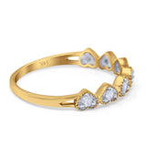 14K Yellow Gold 0.20ct Heart 6.3mm G SI Diamond Engagement Half Eternity Wedding Ring Size 6.5