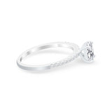 Solitaire Accent Oval Engagement Ring Simulated CZ 925 Sterling Silver