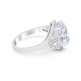 Art Deco Engagement Bridal Ring Simulated Cubic Zirconia 925 Sterling Silver