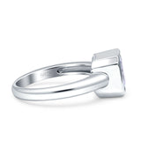Bezel Set 7mmX7mm Asscher Engagement Ring Cubic Zirconia 925 Sterling Silver Wholesale