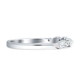 2.8mm Leaf Style floral Half Eternity Wedding Band Cubic Zirconia 925 Sterling Silver Wholesale
