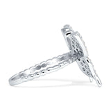 Butterfly Ring Beaded Band Cubic Zirconia Solid 925 Sterling Silver Wholesale
