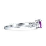 Heart Leaf Vintage Promise Ring Amethyst CZ Solid 925 Sterling Silver Wholesale