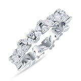 Stackable Ring Full Eternity Cubic Zirconia 925 Sterling Silver Wholesale