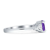 Three Stone Heart Promise Ring Amethyst CZ 925 Sterling Silver Wholesale