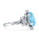 Vintage Style Engagement Ring Marquise Aquamarine CZ 925 Sterling Silver Wholesale