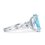 Marquise Split Shank Infinity Twisted Ring Aquamarine CZ 925 Sterling Silver Wholesale