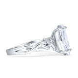 Marquise Split Shank Infinity Twisted Ring Cubic Zirconia 925 Sterling Silver Wholesale