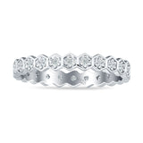 Full Eternity Hexagonal Stacking Band Cubic Zirconia 925 Sterling Silver Wholesale