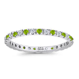Stackable Full Eternity Ring Peridot & Cubic Zirconia 925 Sterling Silver Wholesale