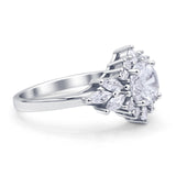 Art Deco Round Engagement Ring Cubic Zirconia 925 Sterling Silver Wholesale