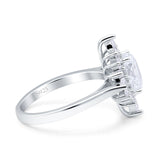 Wholesale Vintage Style Oval Engagement Ring Simulated Cubic Zirconia 925 Sterling Silver