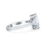 Marquise Art Deco Wedding Engagement Ring Pear Simulated Cubic Zirconia 925 Sterling Silver