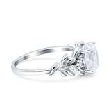 Leaf Style Oval Vintage Engagement Ring Simulated Cubic Zirconia 925 Sterling Silver Wholesale