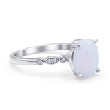 Solitaire Accent Oval Fashion Ring Lab Created White Opal 925 Sterling Silver Wholesale