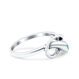 Snake Petite Dainty Promise Ring Simulated Turquoise Band Oxidized 925 Sterling Silver
