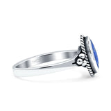 Vintage Style Marquise New Design Thumb Ring Statement Fashion Simulated Blue Lapis 925 Sterling Silver