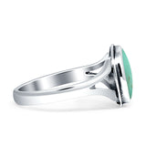 Oval Split Shank Oxidized Ring Turquoise 925 Sterling Silver Wholesale