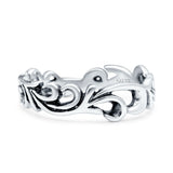 Vines Oxidized Band Solid 925 Sterling Silver Thumb Ring (5mm)