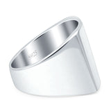 925 Sterling Silver Signet Classical Simple Plain Band High Polished Mens Ring Wholesale