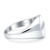 925 Sterling Silver Classical Signet Plain Band High Polished Mens Ring Wholesale