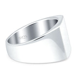 Square Signet Plain Band High Polished Solid 925 Sterling Silver Ring (12mm) Wholesale