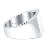 925 Sterling Silver Engravable Signet Band High Polished Thumb Ring Wholesale