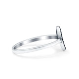 Flowers Oxidized Band Solid 925 Sterling Silver Thumb Ring (9.5mm)