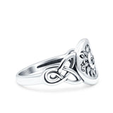 Celtic Sun & Moon Oxidized Band Solid 925 Sterling Silver Thumb Ring (11mm)