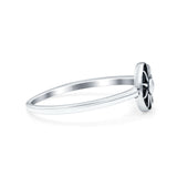 Sun Oxidized Band Solid 925 Sterling Silver Thumb Ring (8mm)