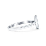 Crescent Moon Oxidized Band Solid 925 Sterling Silver Thumb Ring (9mm)