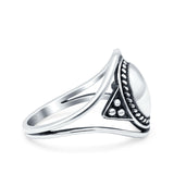 Silver Ring Oxidized Band Solid 925 Sterling Silver Thumb Ring (14mm)