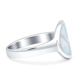 Peace Sign Thumb Ring Lab Created White Opal 925 Sterling Silver Wholesale