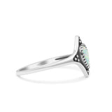 Teardrop Pear Petite Dainty Thumb Ring Lab Created White Opal Statement Fashion Ring 925 Sterling Silver