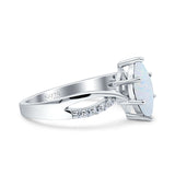 Marquise Art Deco Infinity Wedding Engagement Ring Lab Created White Opal 925 Sterling Silver