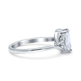 Marquise Art Deco Wave Wedding Engagement Ring Simulated Cubic Zirconia 925 Sterling Silver