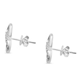 Solid 14K White Gold 8mm Infinity Round Diamond Stud Earrings Wholesale