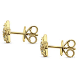 14kt Solid Yellow Gold Star Stud Diamond Earrings Wholesale