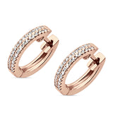 Diamond Huggie Hoop Earrings Trendy 14K Rose Gold 0.13ct Wholesale