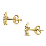 Star Diamond Stud Earring 14K Yellow Gold 0.12ct Wholesale